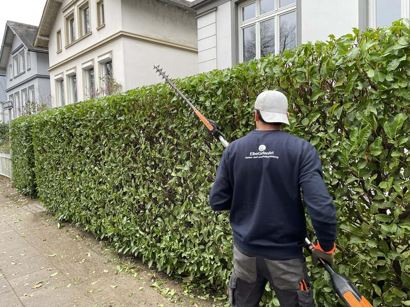 Shikim Moshallari, Inhaber von ElbeGarten Art bei der Gartenarbeit